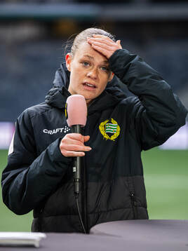 Sofia Reidy of Hammarby is interviewed