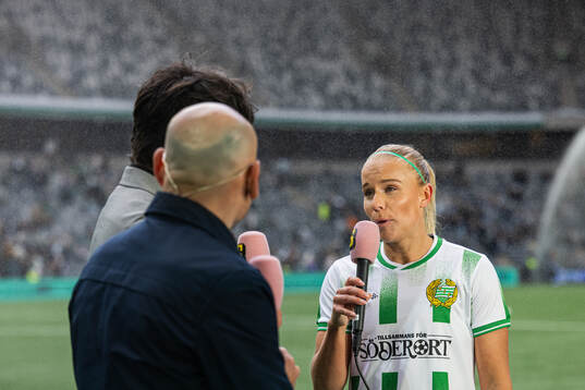 Stina Lennartsson of Hammarby is interviewed