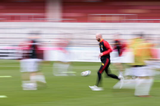 Östersunds spelare värmer upp