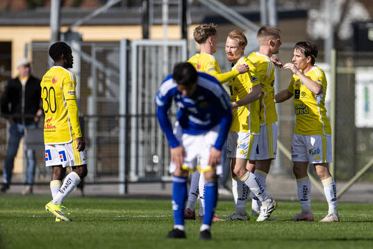 Falkenbergs spelare jublar