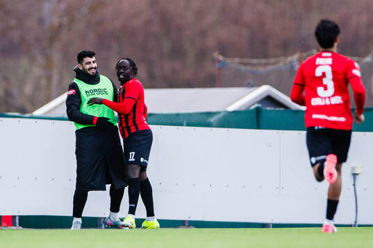 Nordic United FCs Kalipha Jawla jublar