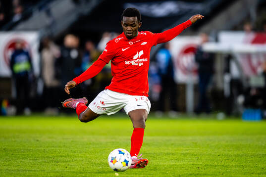 Rabbi Matondo of Brann missing a chance to score