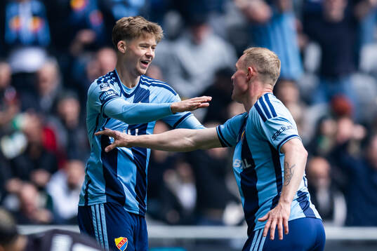 Djurgårdens Patric Åslund och Kristian Lien jublar
