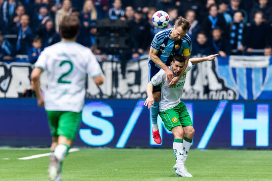 Djurgårdens Jacob Une och Hammarbys Oscar Johansson