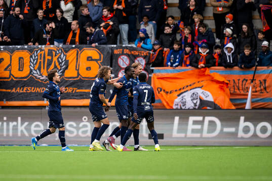 Wilfred George Igor of Kristiansund celebrates with