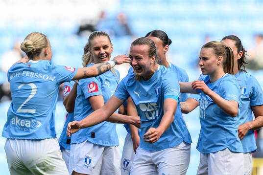 Malmö FFs Nathalie Hoff Persson och Sara Kanutte jublar