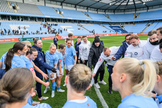 Malmö FFs Mia Persson och tränare Jonas Valfridsson