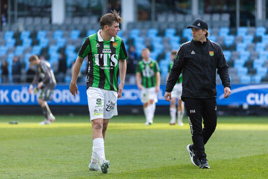GAIS Max Andersson och tränare Fredrik Holmberg