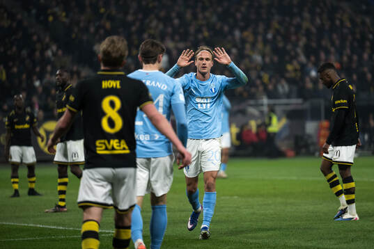 Malmö FFs Oscar Sjöstrand och Malmö FFs Erik Botheim