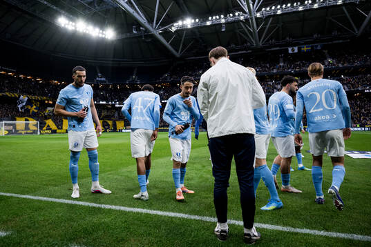 Malmö FFs Andrej Djuric,  Theodor Lundbergh och Adrian