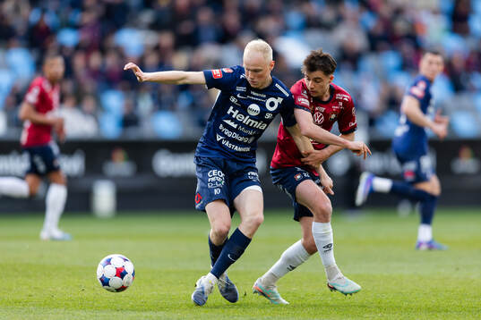 Degerfors Marcus Rafferty och Örgrytes Owen Parker-Price