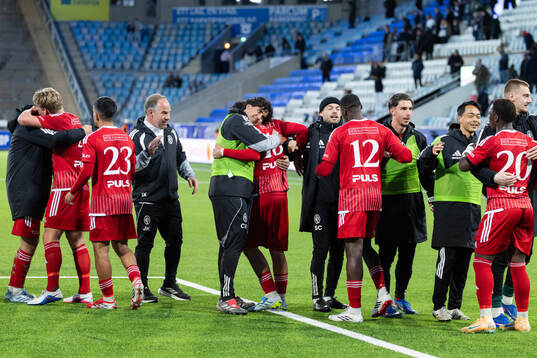 Landskronas spelare jublar