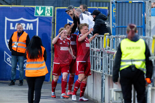 Landskronas spelare jublar