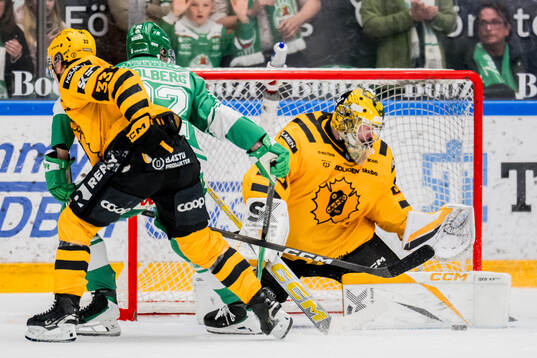 Rögles Isac Solberg och Skellefteås målvakt Linus