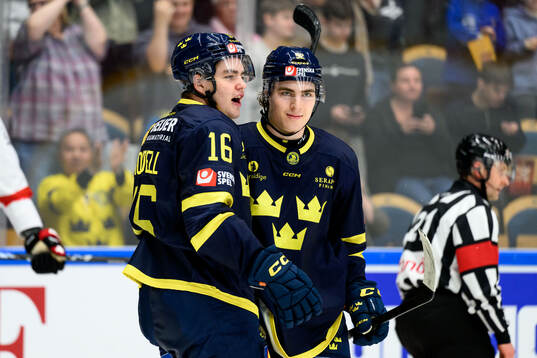 Anton Frondell and Liam Öhgren of Sweden celebrates