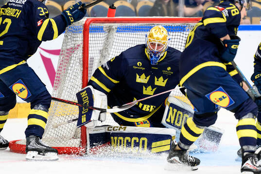 Goaltender Magnus Hellberg of Sweden
