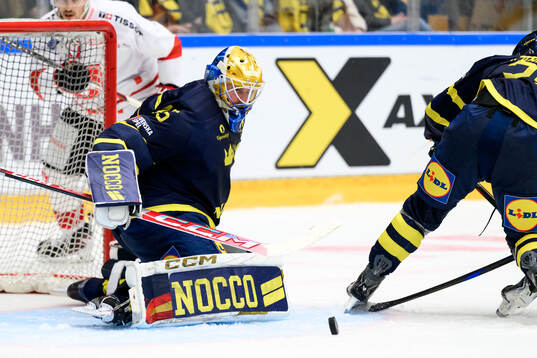 Goaltender Magnus Hellberg of Sweden