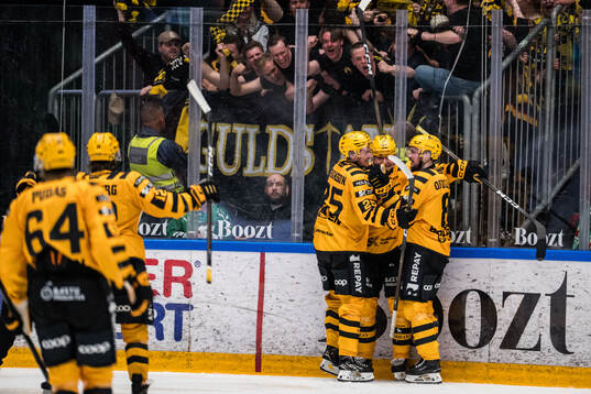 Skellefteås Pontus Johansson och Pär Lindholm jublar