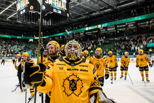 Skellefteås målvakt Strauss Mann jublar