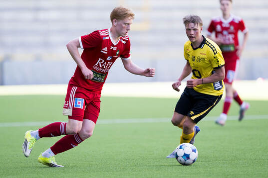 Skövde AIKs Linus Andersson och Elfsborgs Konrad Folkesson