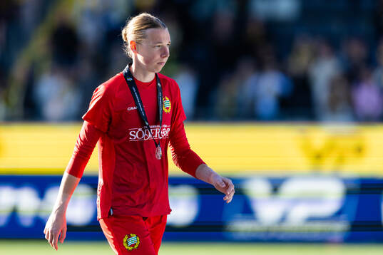Goalkeeper Melina Loeck of Hammarby looks dejected