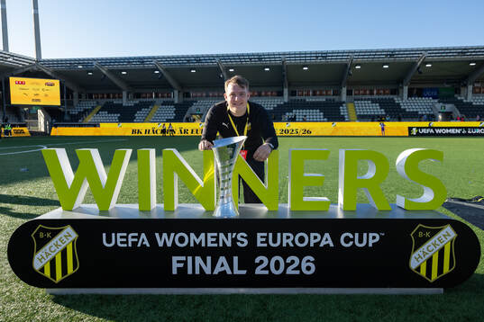 Content producer Mathias Gerlach of Häcken  celebrate with