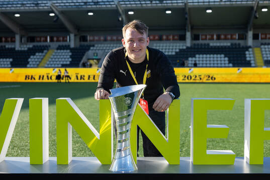 Content producer Mathias Gerlach of Häcken  celebrate with