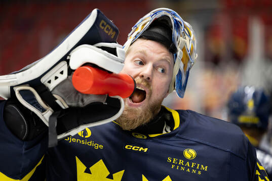 Goaltender Magnus Hellberg of Sweden