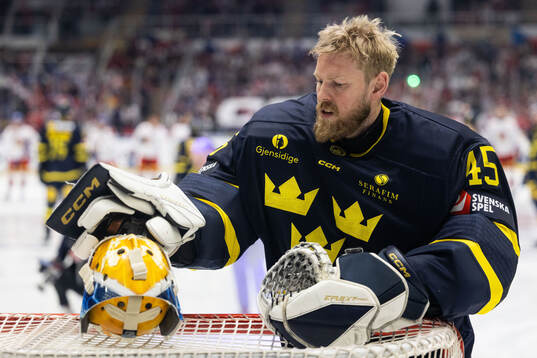 Goaltender Magnus Hellberg of Sweden