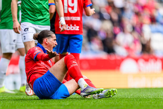 Helsingborgs Ervin Gigovic reagerar