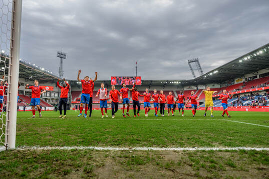 Helsingborgs spelare jublar