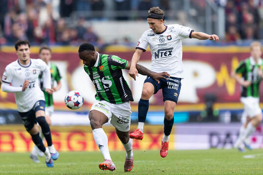 GAIS Shalom Ekong och Örgrytes Charlie Vindehall