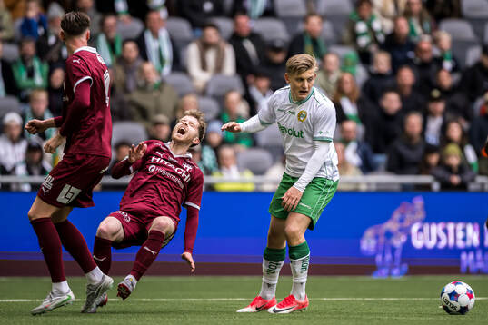 Hammarbys Dennis Collander och Västerås Victor Wernersson