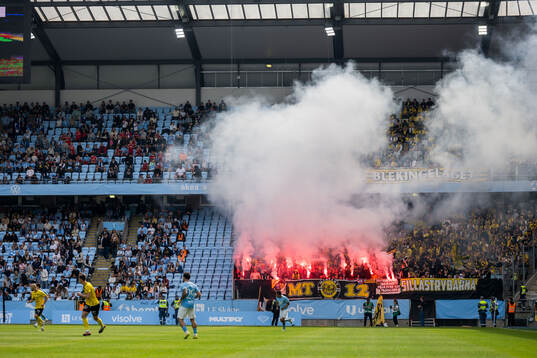 under fotbollsmatchen i Allsvenskan mellan Malmö FF och