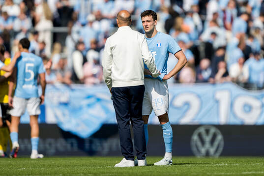 Malmö FFs huvudtränare Miguel Angel Ramirez och Colin