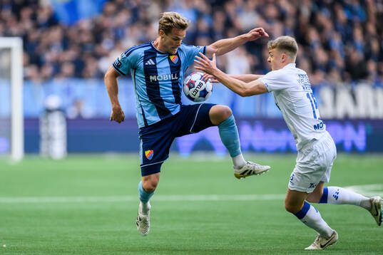 Djurgårdens Hampus Finndell och IFK Göteborgs David Kruse