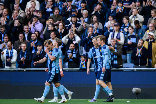 Djurgårdens Jeppe Okkels jublar