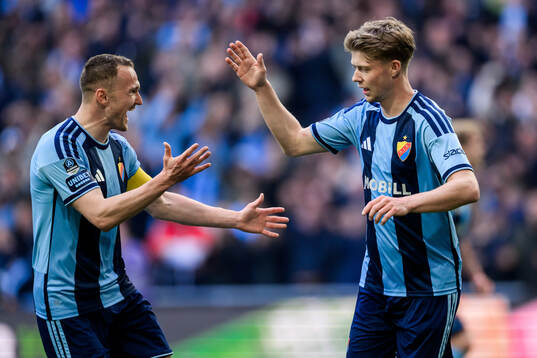 Djurgårdens Patric Åslund jublar
