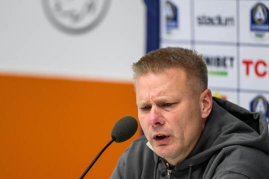 IFK Göteborgs tränare Stefan Billborn på presskonferensen