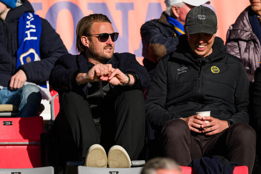 Elfsborgs manager Björn Hamberg på läktaren