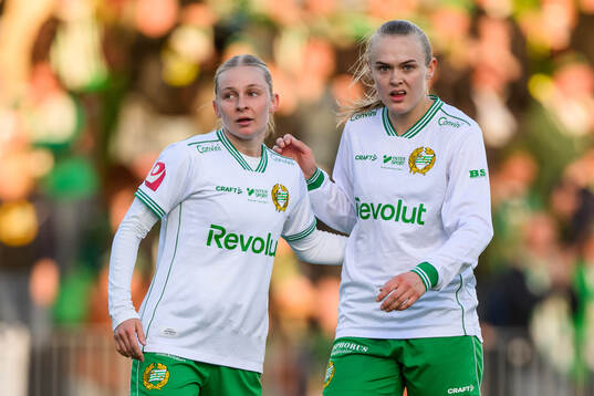 Hammarbys Emilie Joramo och Elin Sørum jublar