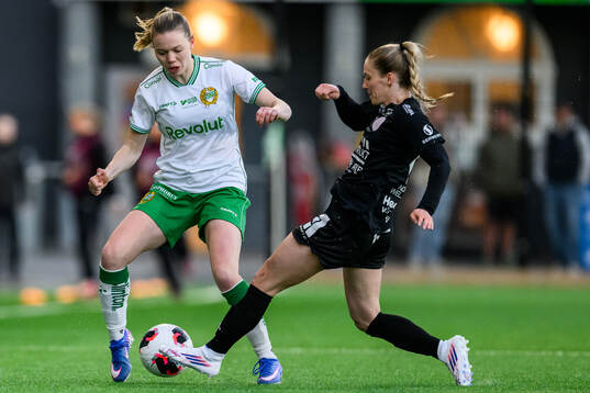 Hammarbys Bea Sprung och IK Uppsalas Sabina Ravnell