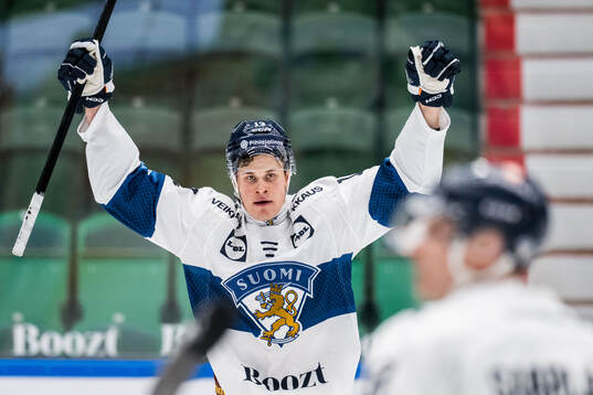 Jesse Puljujärvi of Finland celebrates