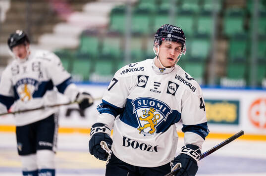 Miska Kukkonen of Finland looks dejected