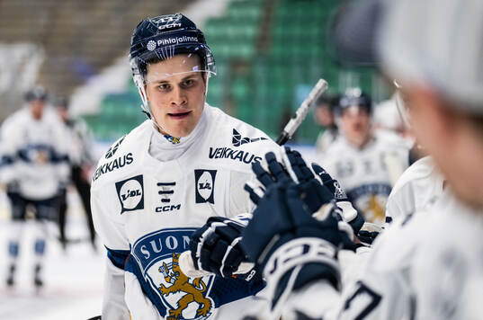 Jesse Puljujärvi of Finland celebrates