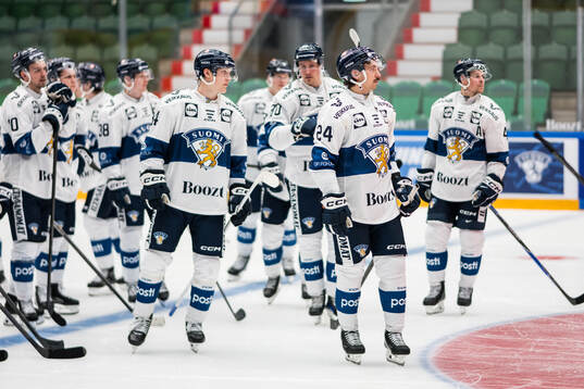Hannes Björninen of Finland looks dejected