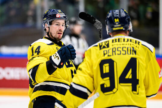 Robert Hägg of Sweden celebrates scoring 2-1