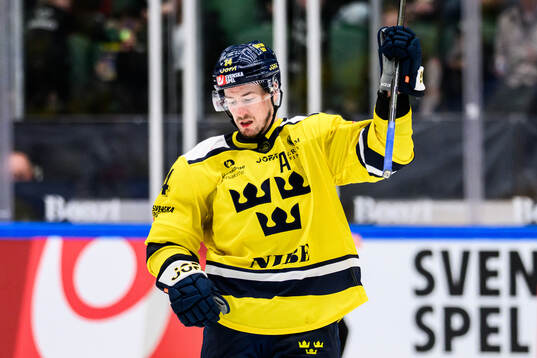Robert Hägg of Sweden celebrates scoring 2-1