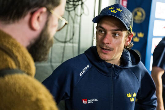 André Petersson of Sweden is being interviewed
