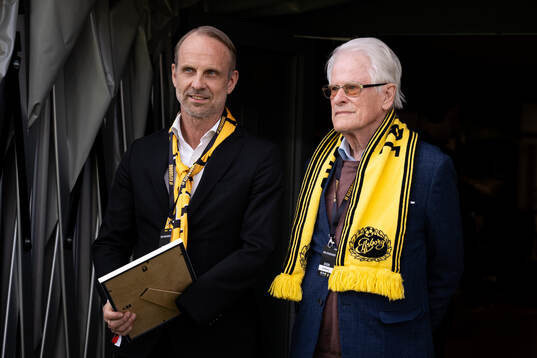 Elfsborgs styrelseledamot Joachim Modigh och Ingvar Carlsson